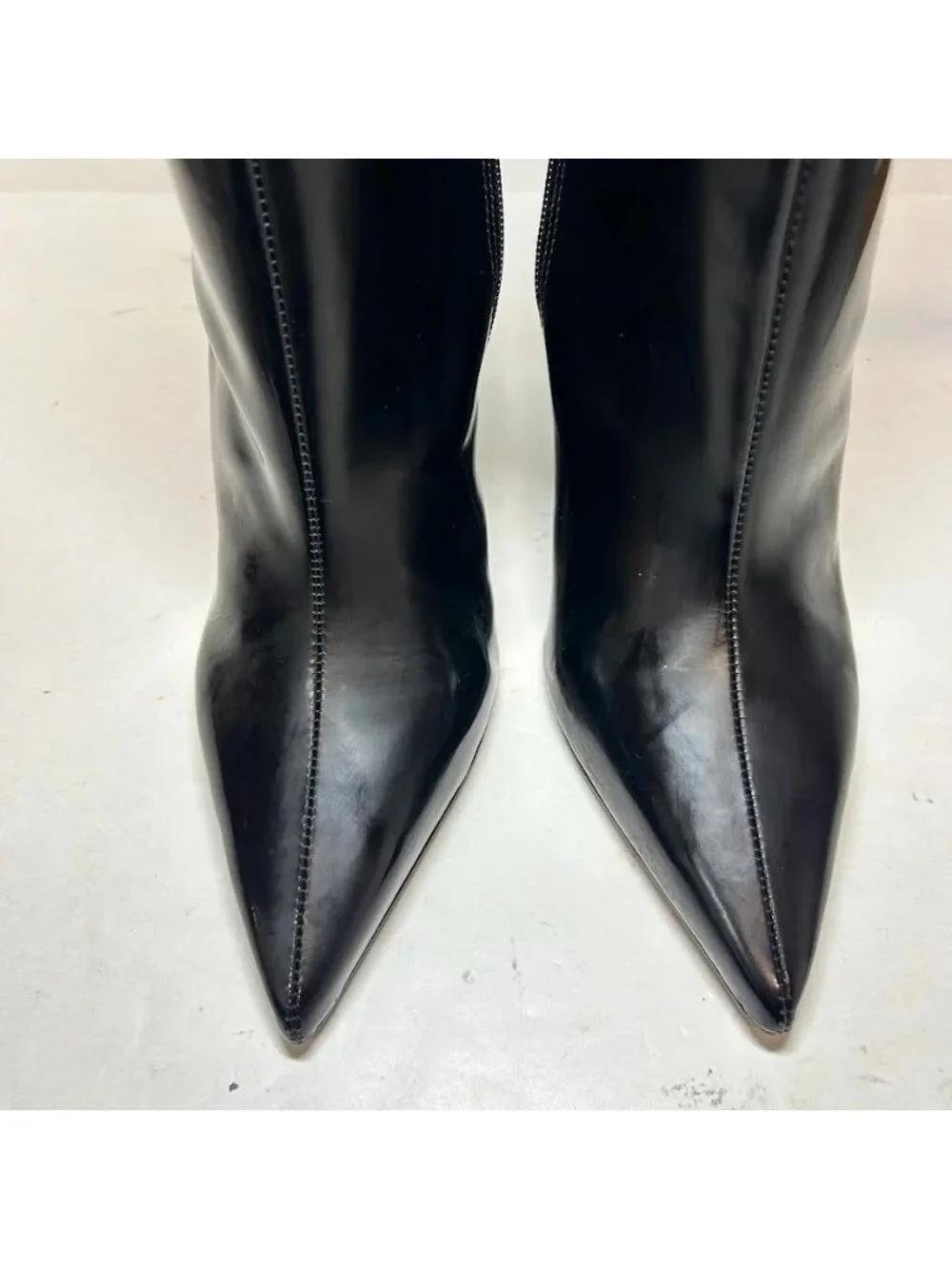 Schutz Womens Asya Heel Pointed Toe Wedge Booties Black Size 9.5B Defected